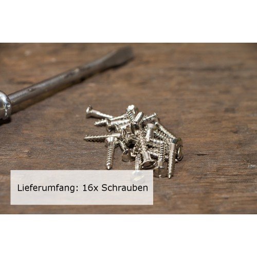16x Schlitzschraube mit Linsenkopf (DIN 95) Messing Vernickelt Holzschraube (3,5 x 20)