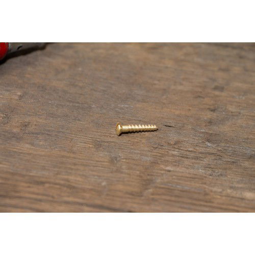 1x Linsenkopfschraube mit Schlitz (DIN 95) Messing blank Holzschraube (3,5x20)
