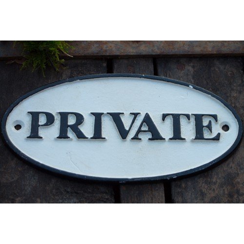 Oval Schild Gusseisen "Private" keinen Zutritt Türschild Zutritt verboten Eisen 