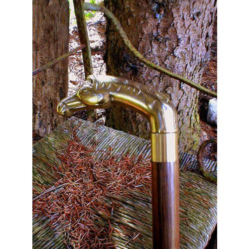 Spazierstock, Griff Pferdekopf Messing - Hauptbild