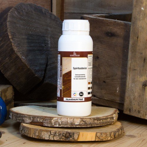 Spiritusbeize für alle Holzoberflächen - Nussbaum hell - 500ml