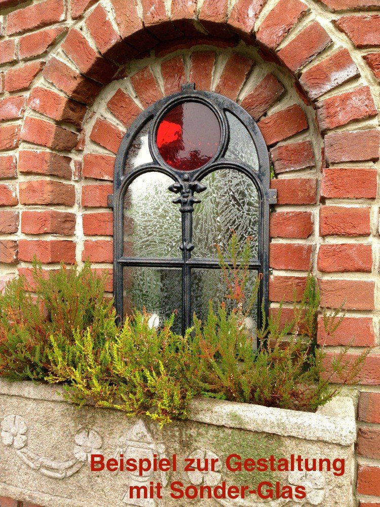 Eisenfenster Stallfenster Kirchenfenster Rundbogen Fenster für Gartenmauer 