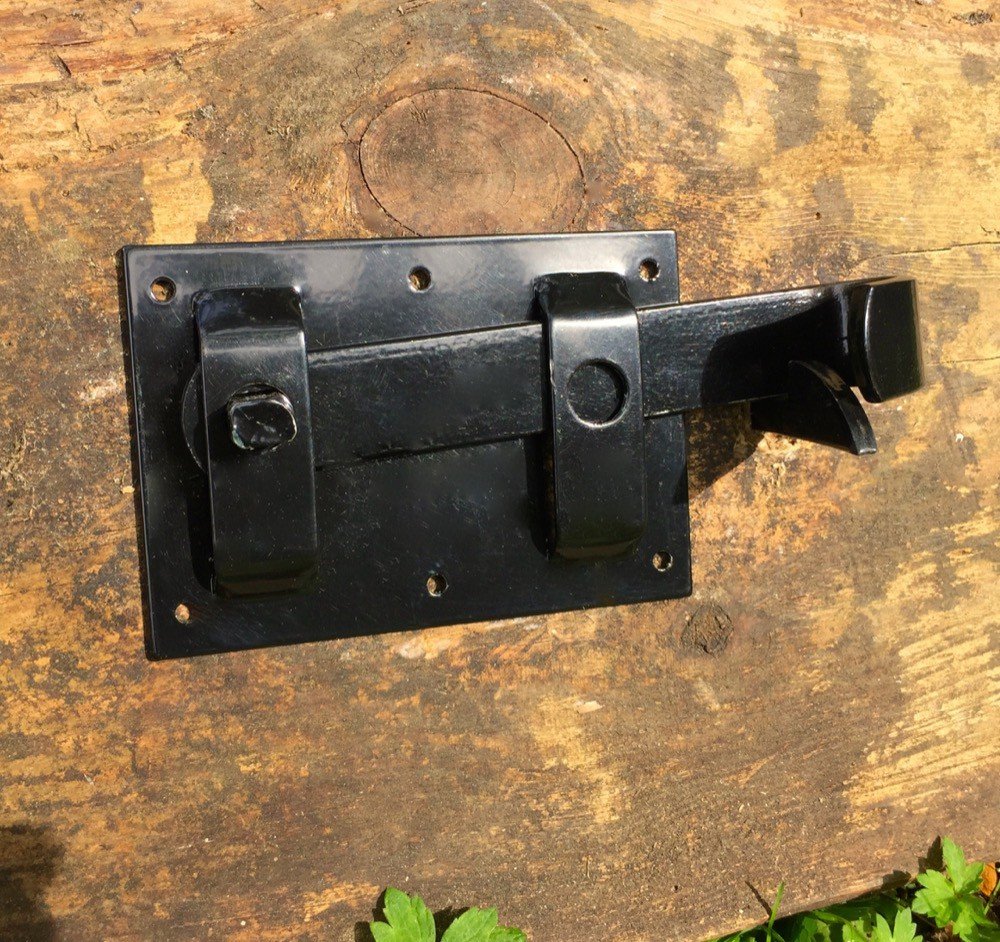 Gartentorverschluss 2 - teilig silber verzinkt Türfalle / Torfalle  Verschluß