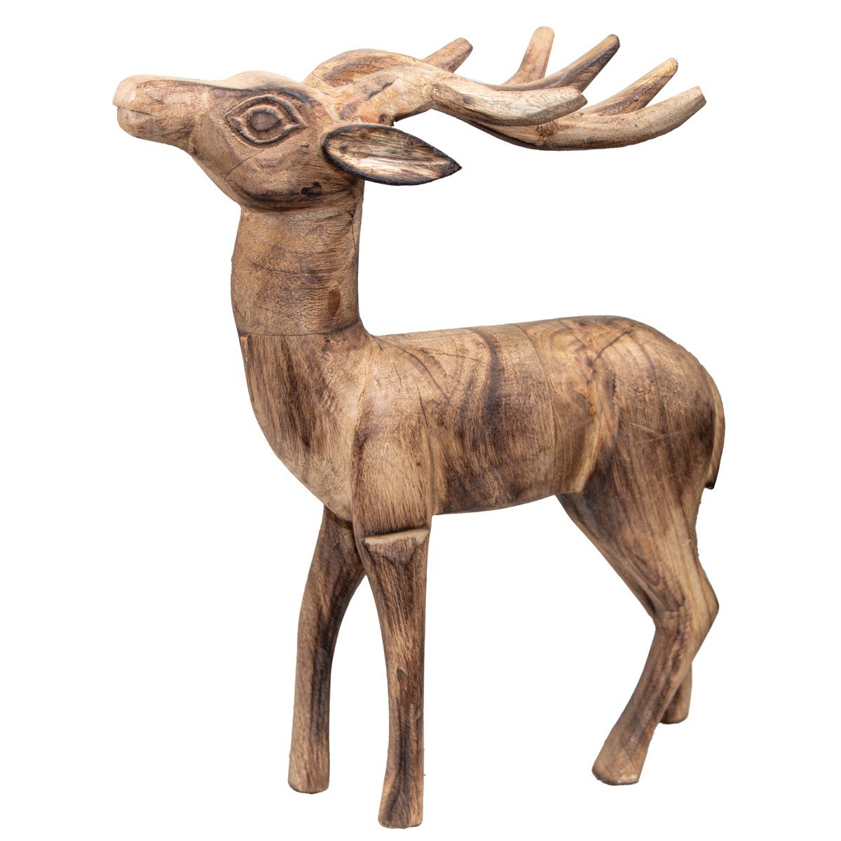 Reh Figur Gartenfigur Holzfigur Tierfiguren Dekoration - 33,5 cm x 28,5 cm