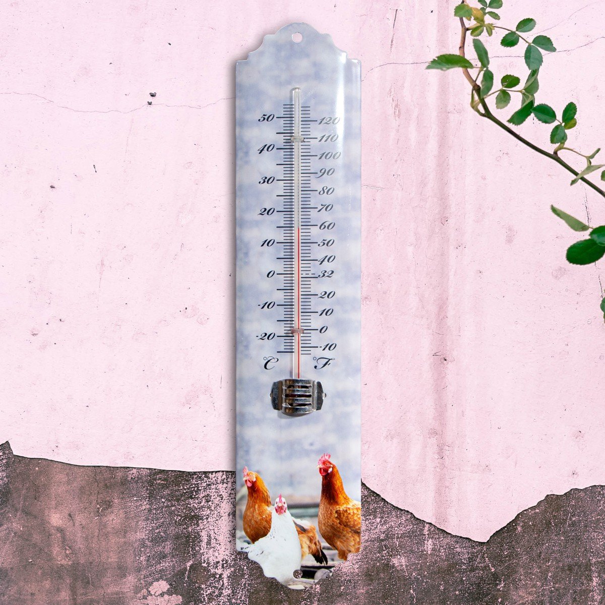 Nostalgie Landhausstil Thermometer Gusseisen Garten Antikstil Außenthermometer 