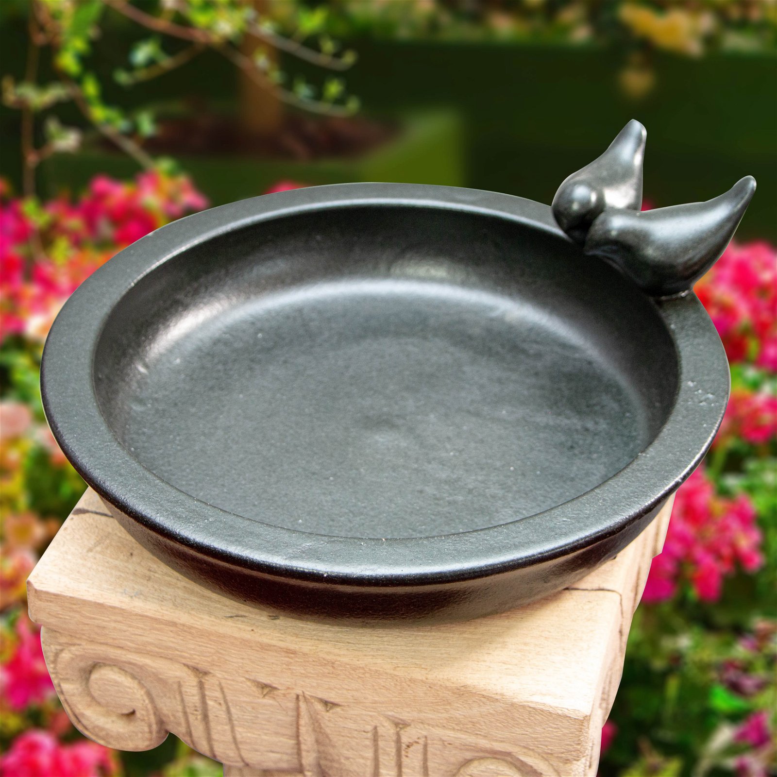 Vogeltränke, Vogelbad Grau, Tränke für Vögel, Wasserschale als