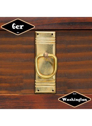 Schubladengriff,Serie "Washington",6er Pack | Eisen in Messing gl. | H9,6xB3,4cm