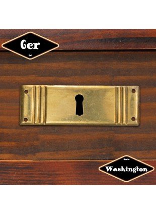 Schlüsselplatte,Serie "Washington",6er Pack | Eisen in Messing pat.| H3,3xB9,8cm