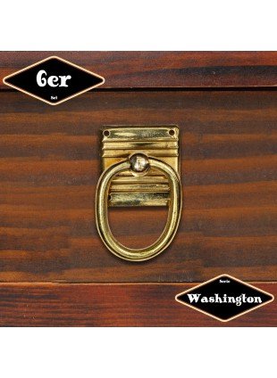 Schubladengriff,Serie "Washington",6er Pack | Eisen in Messing gl. | H5,5xB3,1cm