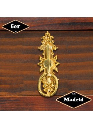 Schubladengriff,Serie "Madrid",6er Pack | Eisen in Messing gl. | H11,3xB3,8cm