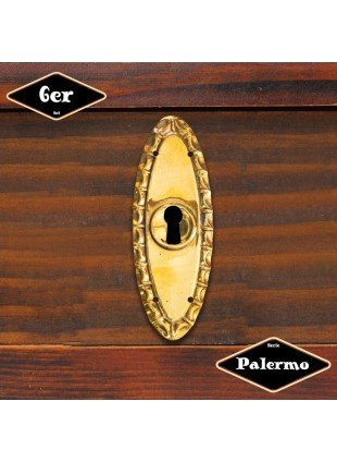 Schlüsselplatte,Serie "Palermo",6er Pack | Eisen in Messing gl.| H9,7xB3,4cm