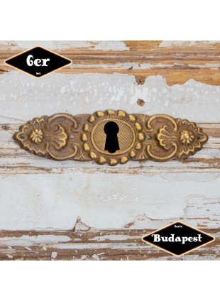 Schlüsselplatte,Serie "Budapest",6er Pack | Eisen in Messing pat.| H3,5xB12,0cm