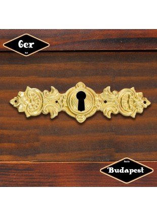 Schlüsselplatte,Serie "Budapest",6er Pack | Eisen in Messing gl.| H3,2xB11,2cm