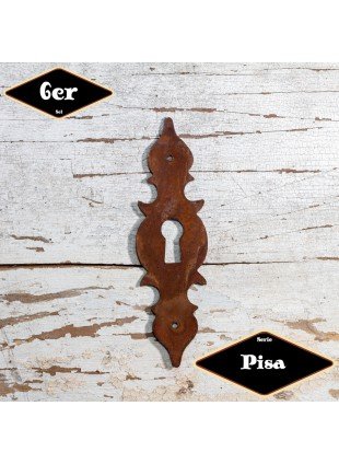 Schlüsselplatte,Serie"Pisa",6er Pack|Eisen, rostig|H10,0xB2,8cm