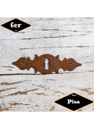 Schlüsselplatte,Serie"Pisa",6er Pack|Eisen, rostig|H2,8xB10,0cm