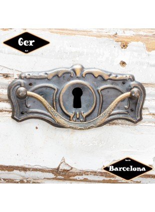 Schubladengriff,Serie "Barcelona",6er Pack | Eisen Messing pat. | H4,8xB10,0cm