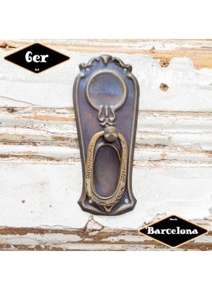 Schubladengriff,Serie "Barcelona",6er Pack | Eisen in Messing pat. | H9,9xB3,4cm