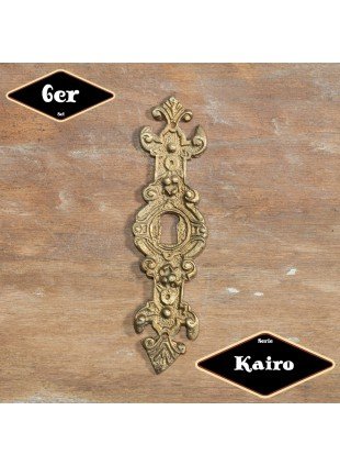 Schlüsselplatte,Serie"Kairo",6er Pack|Gusseisen in Messing gl.|H12,0xB3,3cm