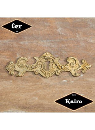Schlüsselplatte,Serie"Kairo",6er Pack|Gusseisen in Messing gl.|H3,0xB12,0cm