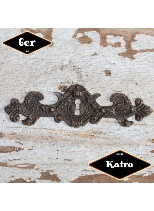 Schlüsselplatte,Serie"Kairo",6er Pack|Gusseisen in Messing pat.|H3,0xB12,0cm