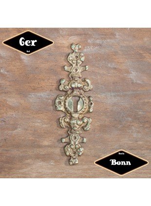 Schlüsselplatte,Serie"Bonn",6er Pack|Gusseisen in Messing gl.|H11,0xB3,5cm