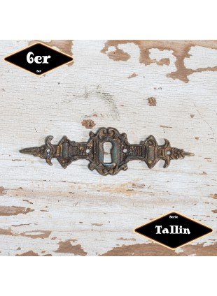 Schlüsselplatte,Serie"Tallin",6er Pack|Gusseisen in Messing pat.|H3,0xB11,0cm