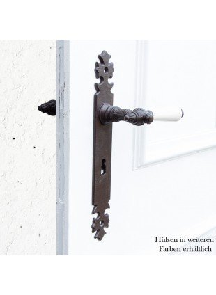 Drückergarnitur für Zimmertüren,  Porzellangriff | BB72 | Eisen braun