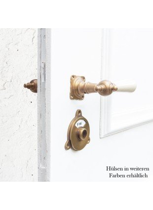 Drückergarnitur für Zimmertüren-Verschluss-Keramikgriff I WC I Messing patiniert