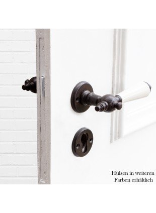 Drückergarnitur für Haustüren,  Edles Design | PZ | Eisen braun