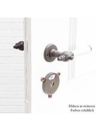 Drückergarnitur für Zimmertüren-WC-beschlag, Keramikgriff |BB|Eisen braun