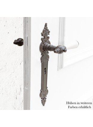 Drückergarnitur für Zimmertüren,  Porzellangriff | BB72 | Eisen, Braun