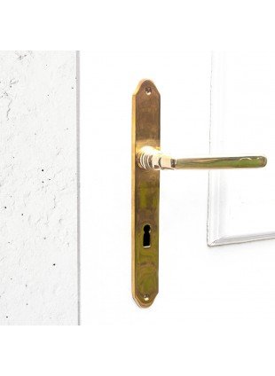 Drückergarnitur für Zimmertüren-Langschilder- Edles Design | BB72 | Messing glanz