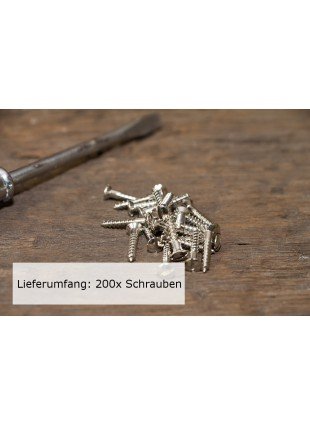 200x Schlitzschraube mit Linsenkopf (DIN 95) Messing Vernickelt Holzschraube (3,5 x 20)