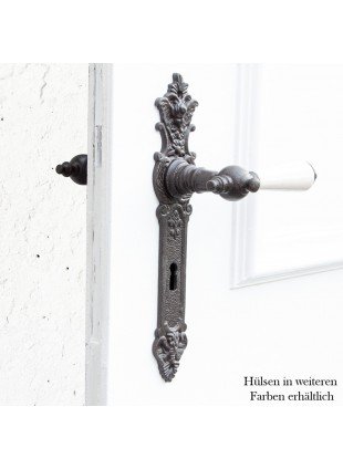 Drückergarnitur für Zimmertüren, Porzellangriff | BB72 | Eisen braun