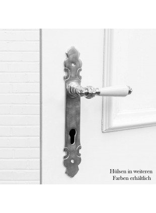 Drückergarnitur mit Langschildern für Haustüren - zeitloses Design | PZ92 | Nickel matt