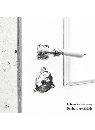 Drückergarnitur für Zimmertüren-Porzellangriff-WC | BB | Nickel Glanz