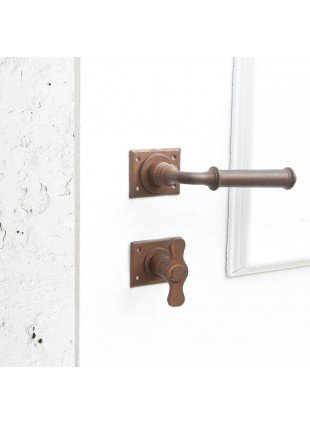 Drückergarnitur für Zimmertüren - WC Verschluss |BB| Eisen rostig