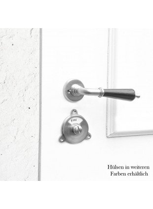 Drückergarnitur für Zimmertüren, WC Garnitur, Porzellangriff | BB | Nickel matt