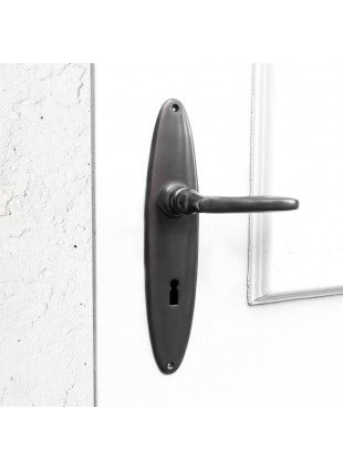 Drückergarnitur für Zimmertüren-Langschilder- Edles Design | BB72 | Eisen Gunmetal