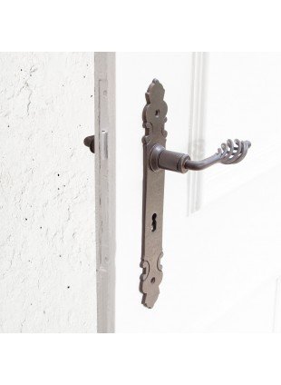 Drückergarnitur für Zimmertüren, Langschilder | BB72 | Eisen braun