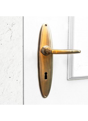 Drückergarnitur für Zimmertüren-Langschilder- Edles Design | BB72 | Messing patiniert