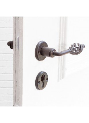 Klinkenset für Haustüren, zeitloses Design | PZ | Eisen braun