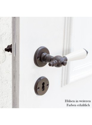Drückergarnitur für Zimmertüren, Porzellangriffe | BB | Eisen braun