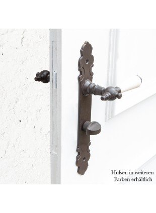 Drückergarnitur für Zimmertüren - WC Verschluss - Porzellangriff |BB|Eisen braun
