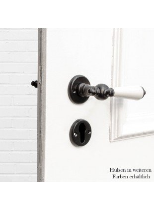 Drückergarnitur für Haustüren zeitloses Design | PZ | Eisen schwarz