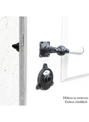 Drückergarnitur für Zimmertüren-WC Verschluss-Keramikgriff weißIWCIEisen schwarz