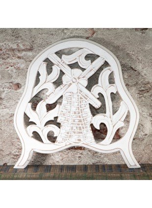 Holzornament, Windmühle, Klein, Chabby Chic | Holz, weiß | H 31,0 x B 31,0 cm