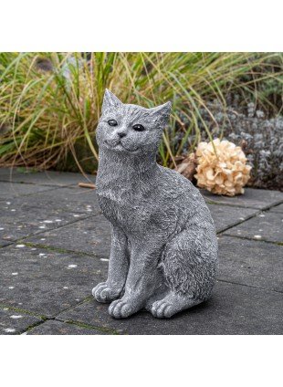 Katze groß | Steinguss, grau | H 30cm  x T 20cm