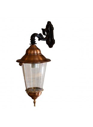 Kupfer-Messing Lampe,Außenleuchte, Gartenlampe| Messing,schwarz|H70,0xB26,0 cm