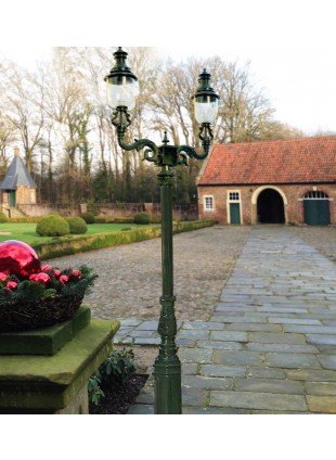 Zweiarmige Leuchte - Retro Aussenleuchten Antik Lampen für den Garten - H.288 cm